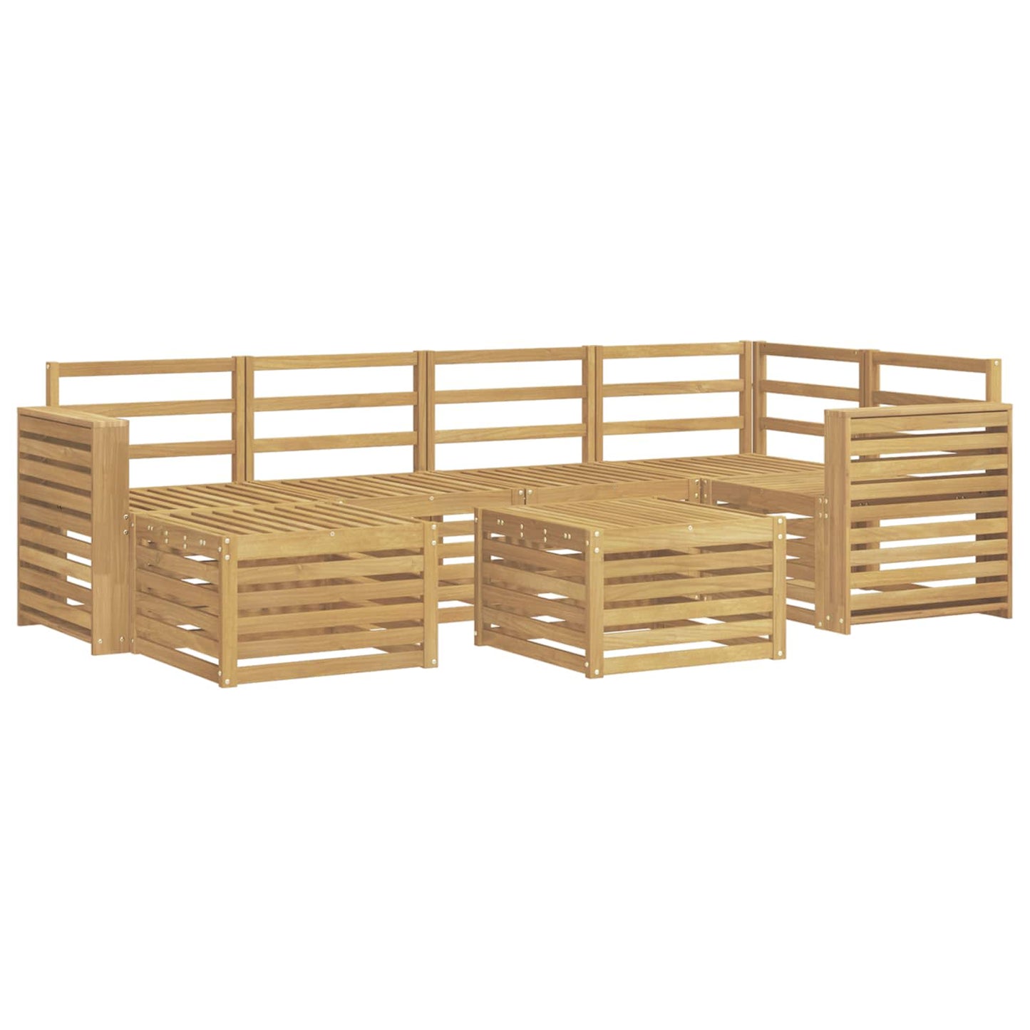 Utendørs sofa-sett 7 pcs Hvit Polyester