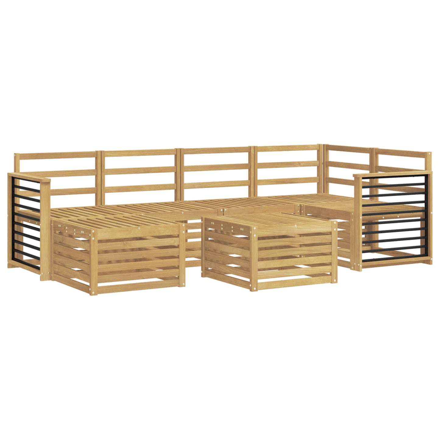 Utendørs sofa-sett 7 pcs Hvit Polyester