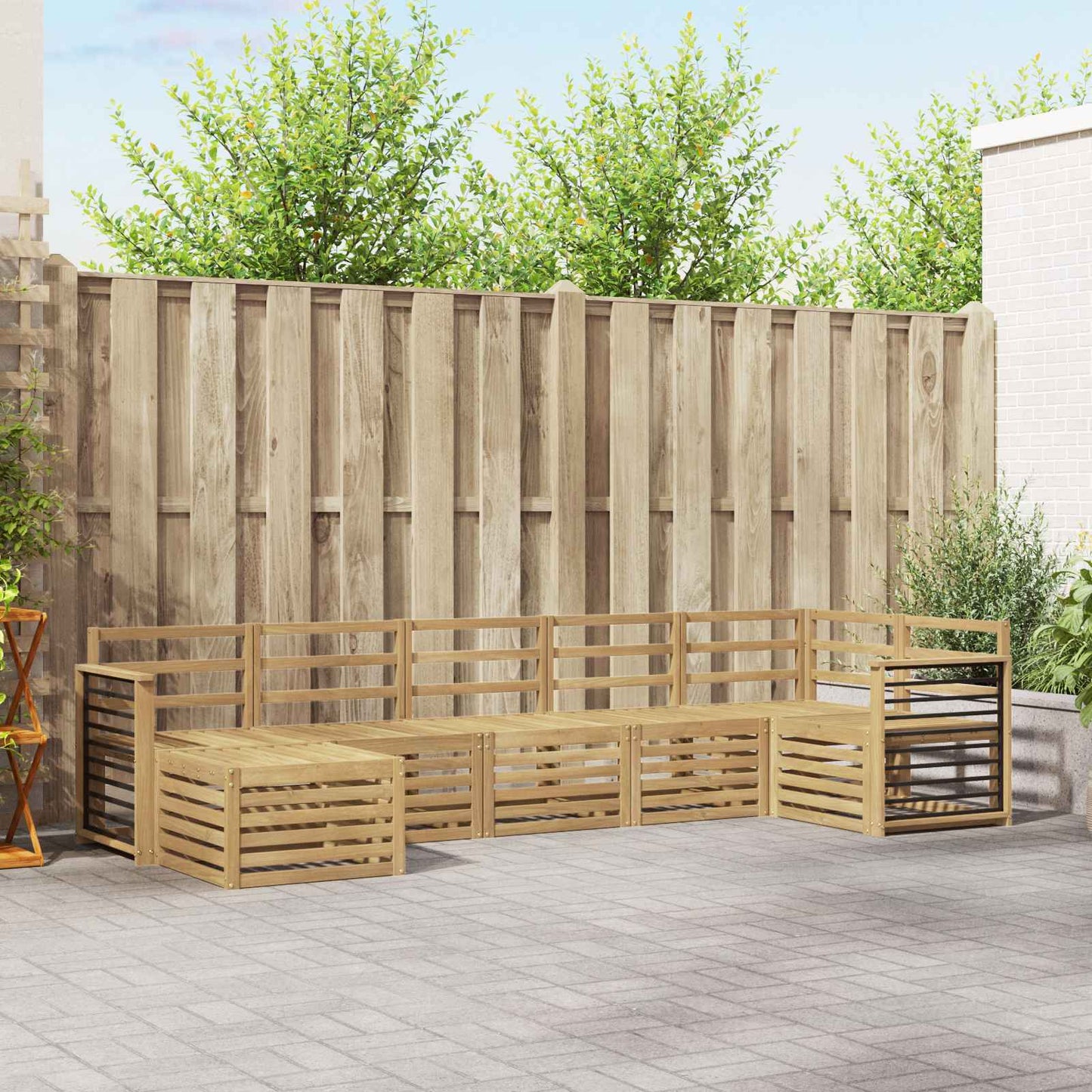 Utendørs sofa-sett 7 pcs Hvit