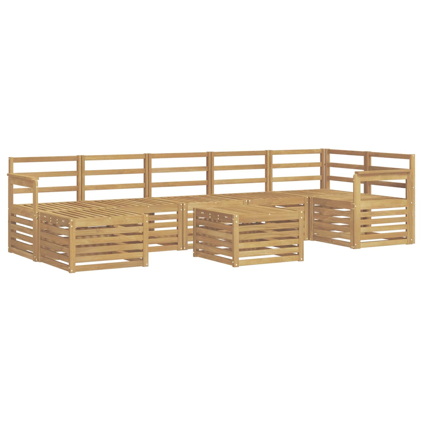 Utendørs sofa-sett 8 pcs Hvit 59 x 59 x 37 cm Solid akasietre