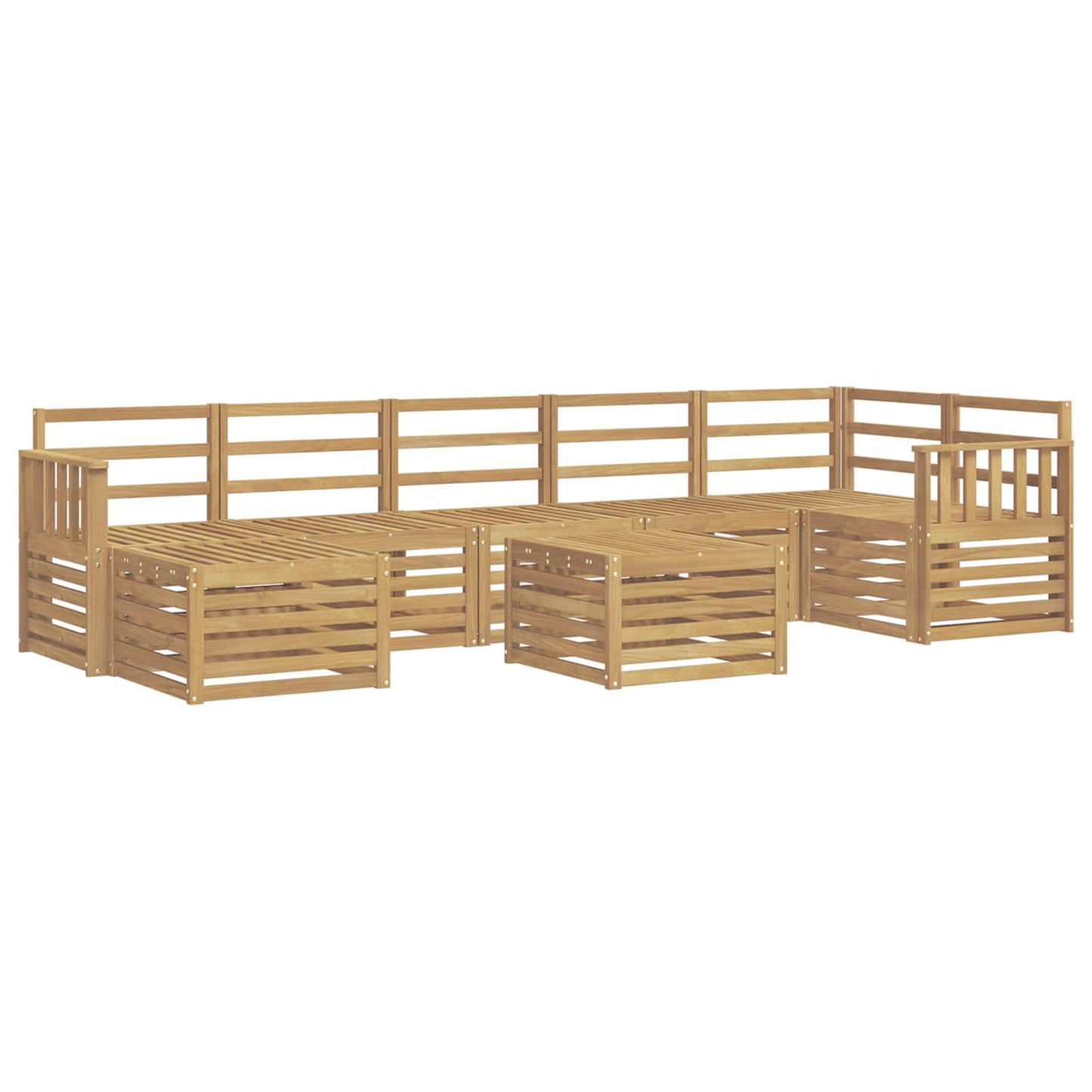 Utendørs sofa-sett 8 pcs Hvit 59 x 59 x 37 cm Solid akasietre