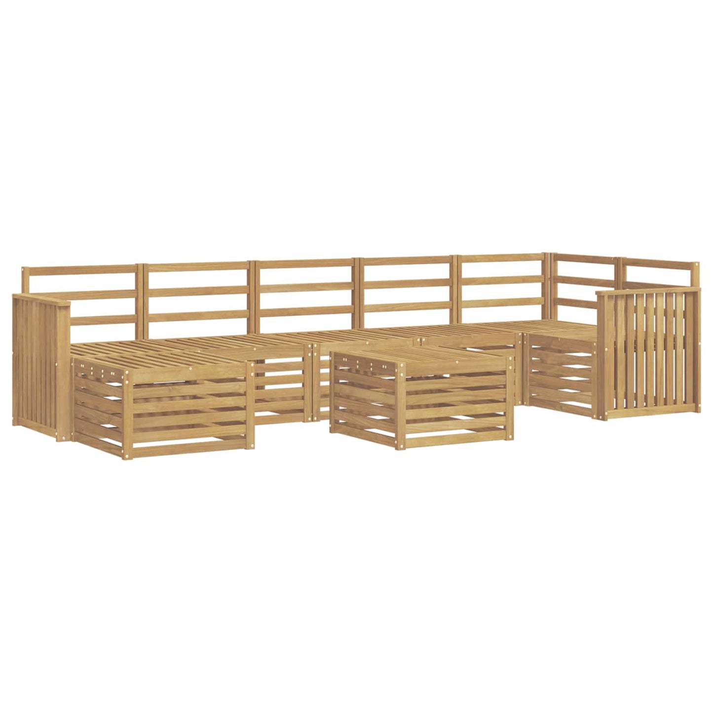Utendørs sofa-sett 8 pcs Hvit 59 x 59 x 37 cm Solid akasietre