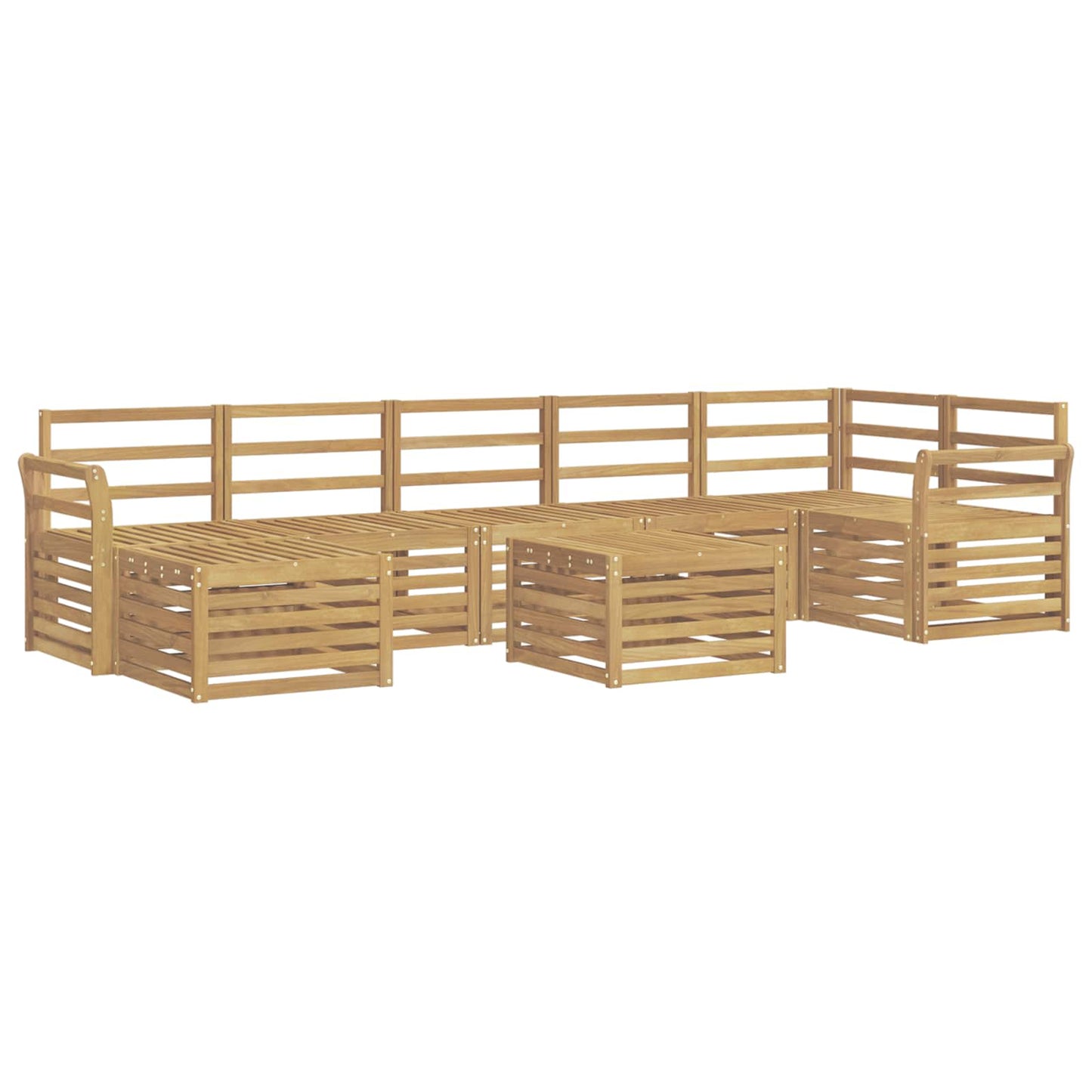 Utendørs sofa-sett 8 pcs Hvit 59 x 59 x 37 cm Solid akasietre