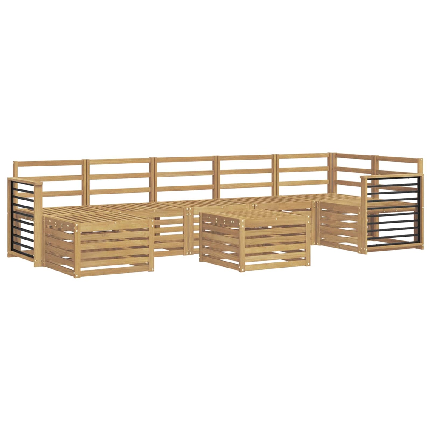 Utendørs sofa-sett 8 pcs Hvit 59 x 59 x 37 cm Solid akasietre