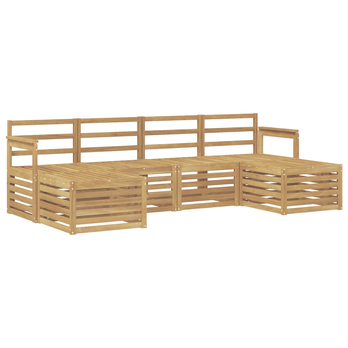 Utendørs sofa-sett 5 pcs Hvit 249 x 122,5 x 73 cm