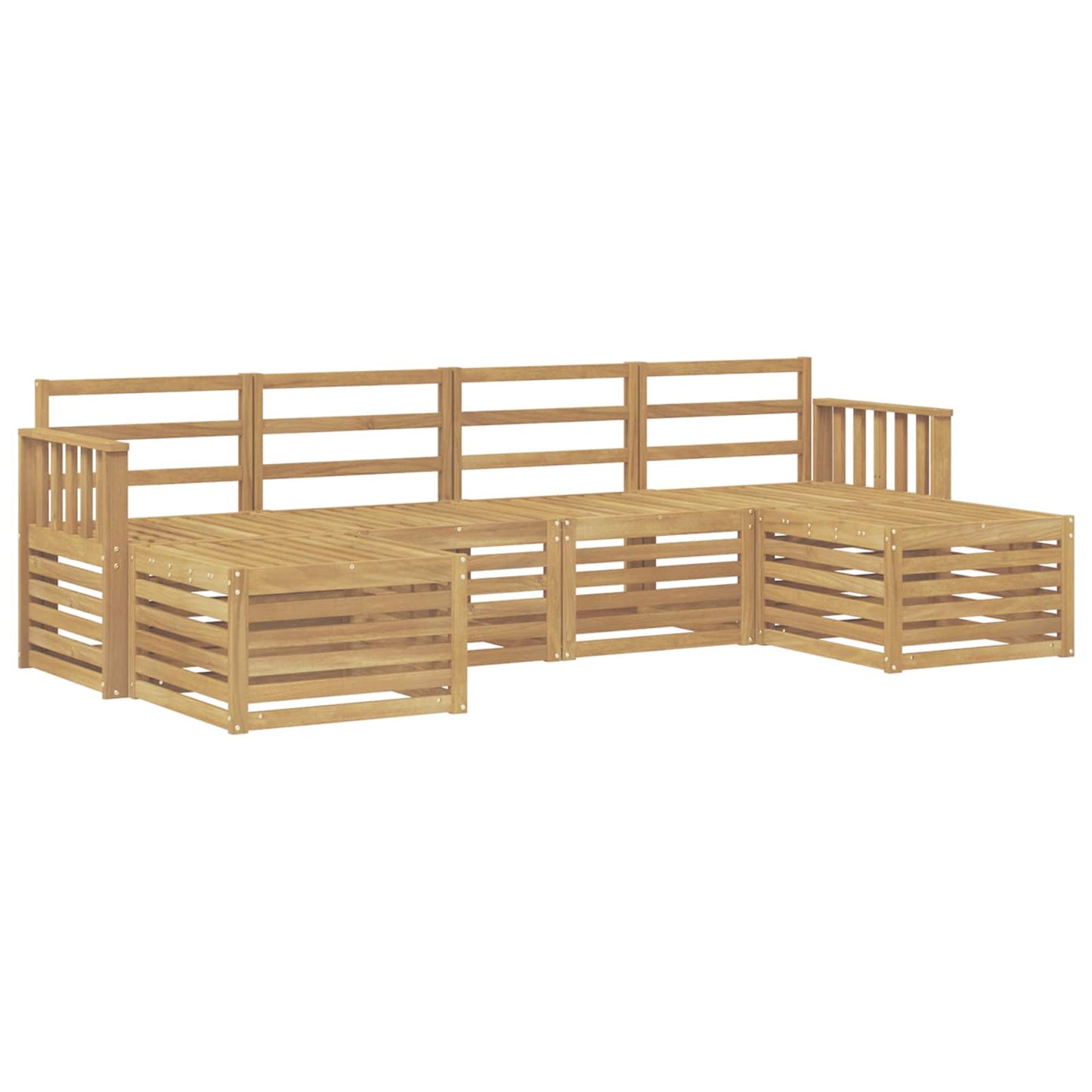 Utendørs sofa-sett 5 pcs Hvit 249 x 122,5 x 73 cm
