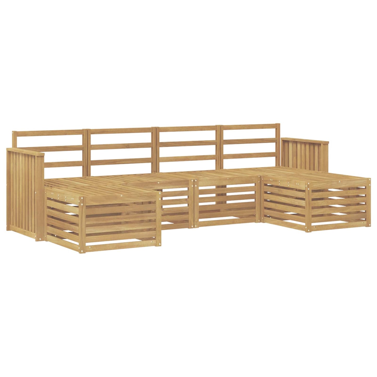 Utendørs sofa-sett 6 stk. Hvit Solid akasietre