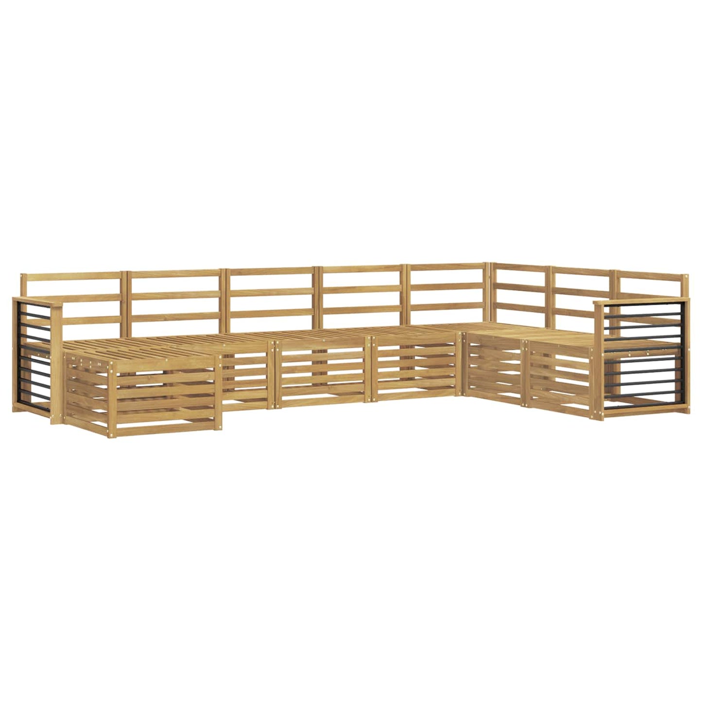 Utendørs sofa-sett 8 pcs Hvit 306 x 187,5 x 73 cm