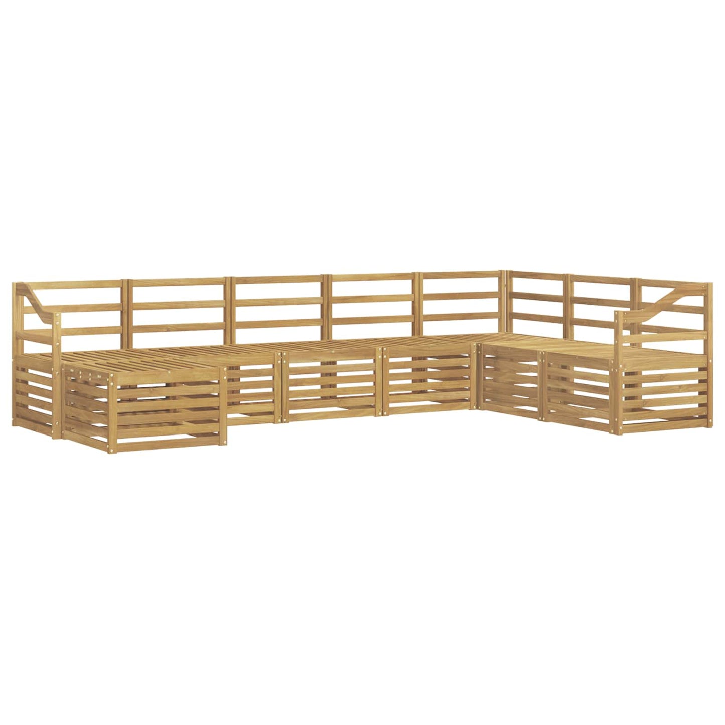 Utendørs sofa-sett 8 pcs Hvit 304 x 185,5 x 73 cm