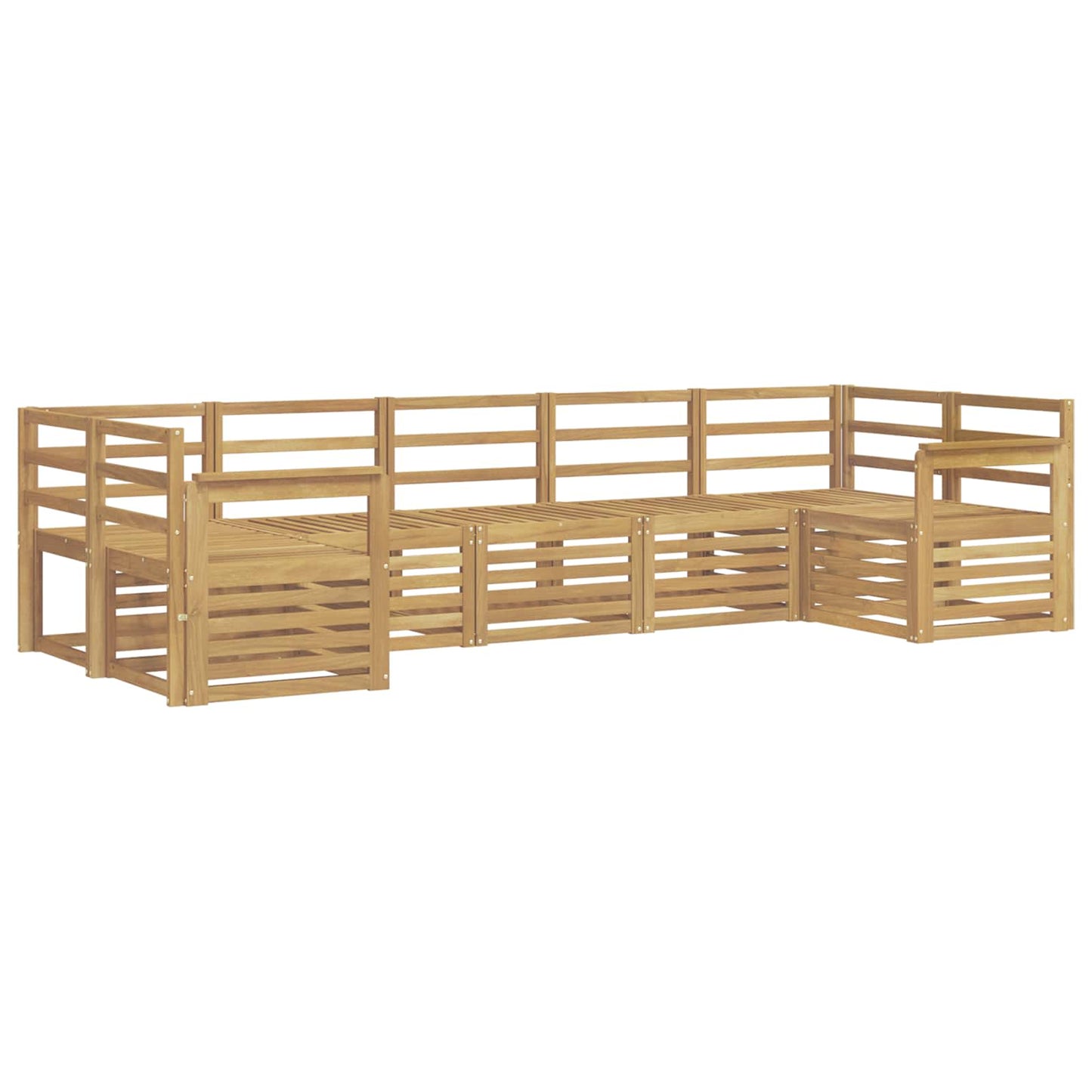 Utendørs sofa-sett 7 pcs Hvit 304 x 128,5 x 73 cm