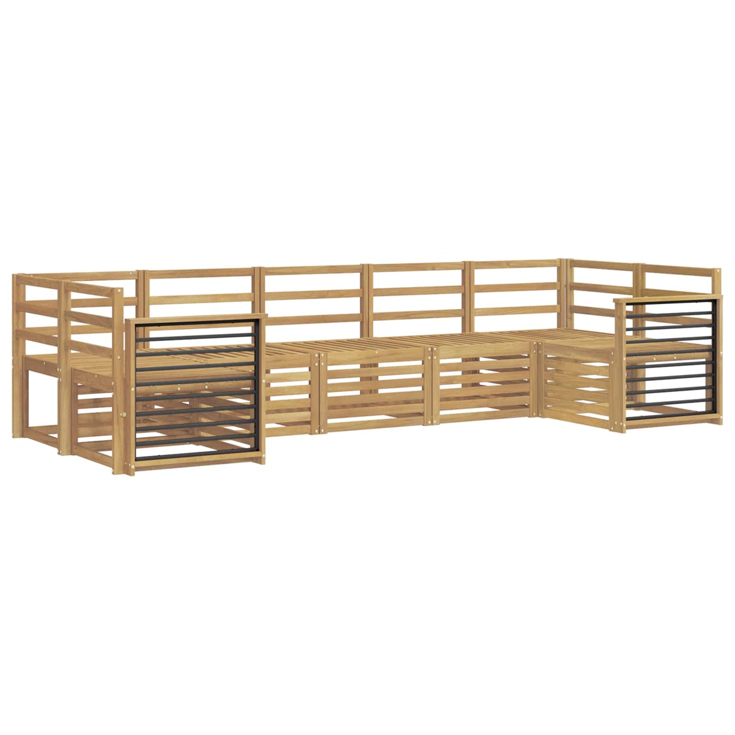 Utendørs sofa-sett 7 pcs Hvit 304 x 128,5 x 73 cm
