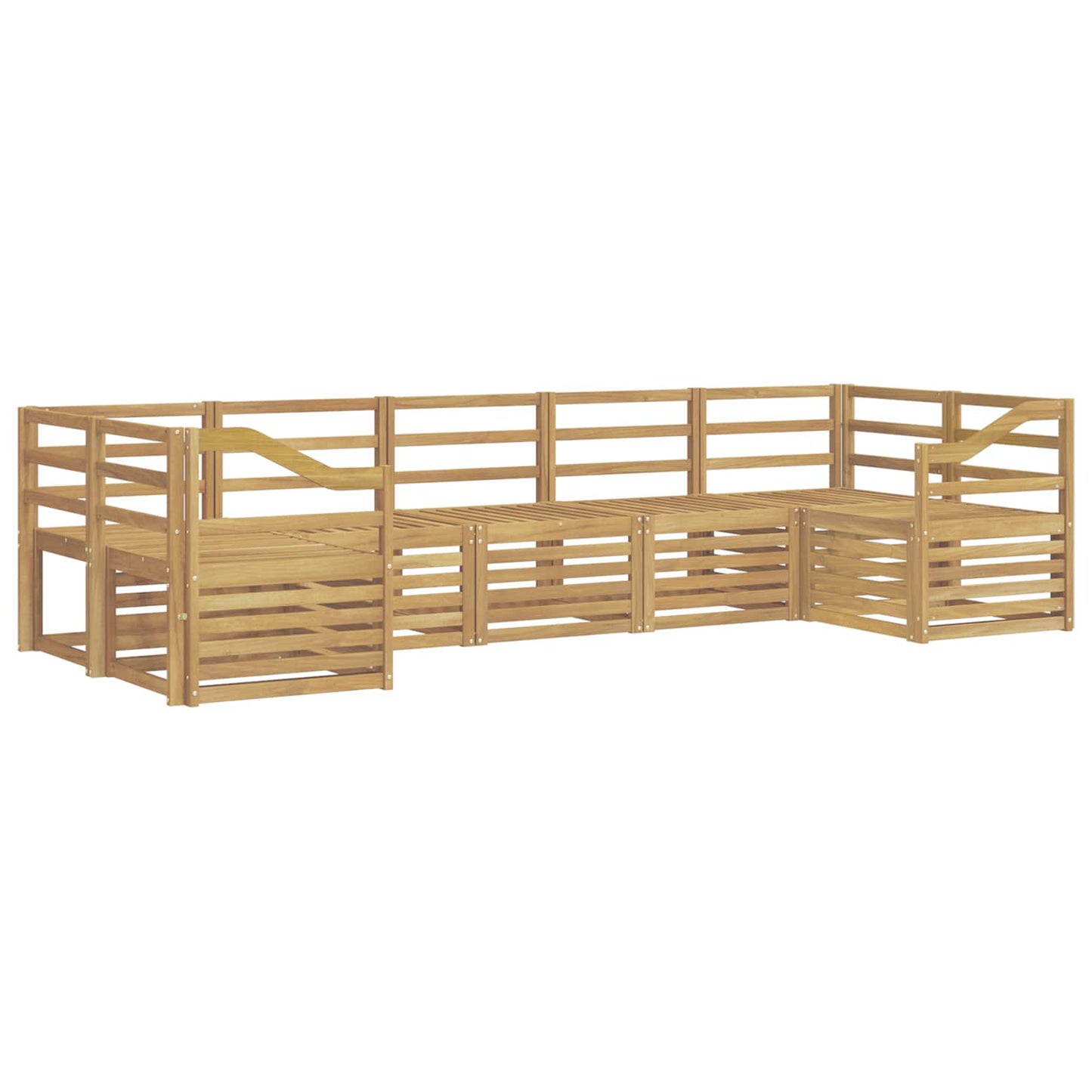 Utendørs sofa-sett 7 pcs Hvit 304 x 126,5 x 73 cm