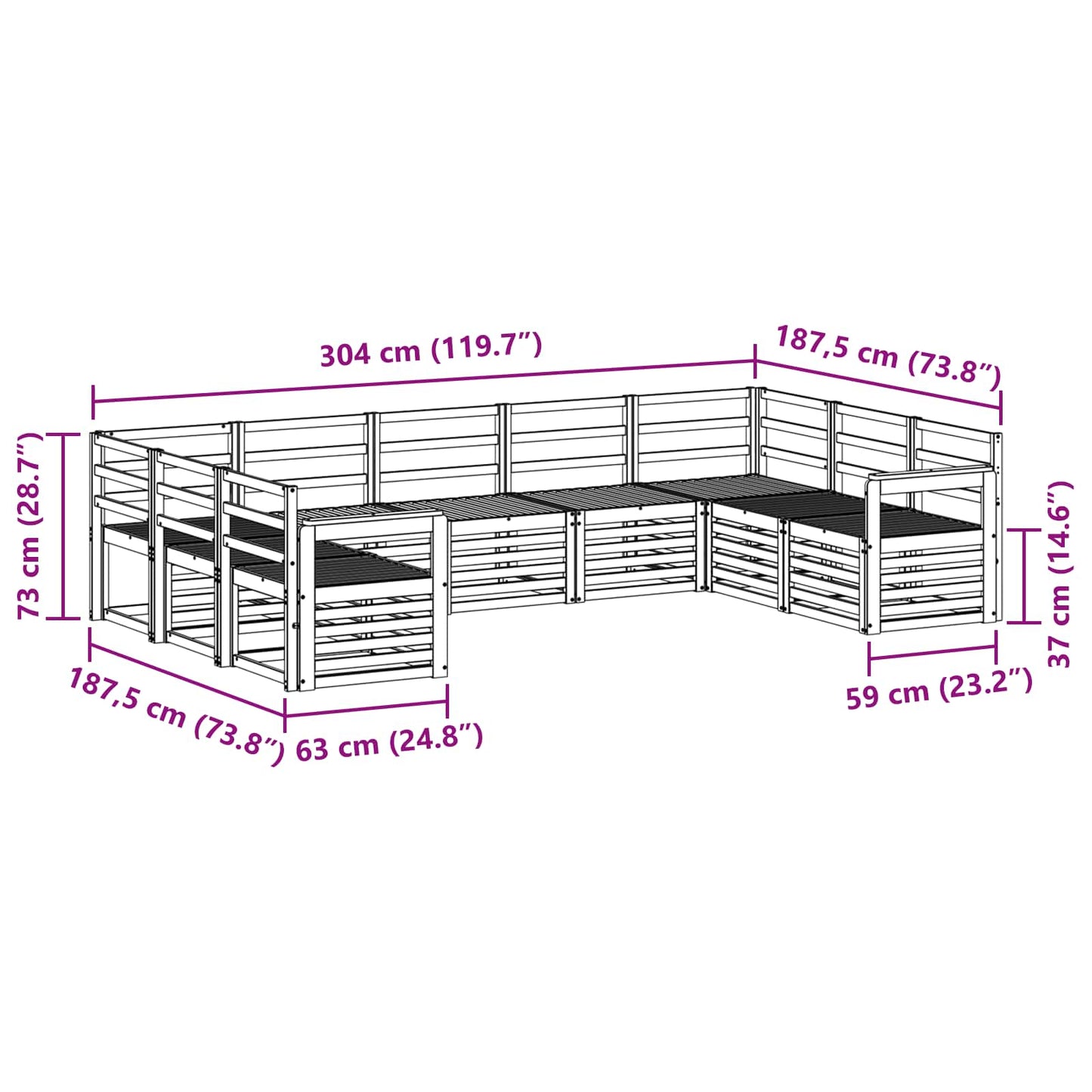 Sofasett Solid akasietre