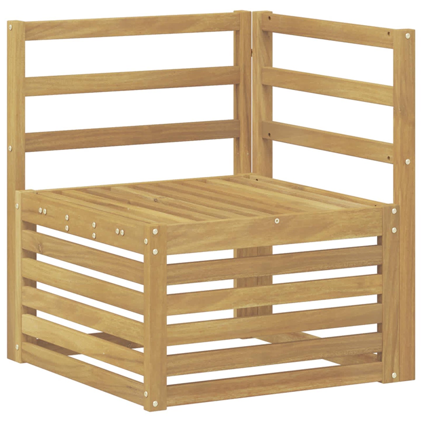 Utendørs sofa-sett 10 pcs Hvit 59 x 59 x 37 cm Solid akasietre