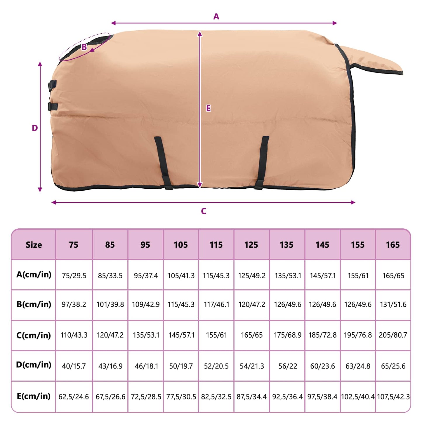 Hestepledd Cappuccino 105 cm Polyester