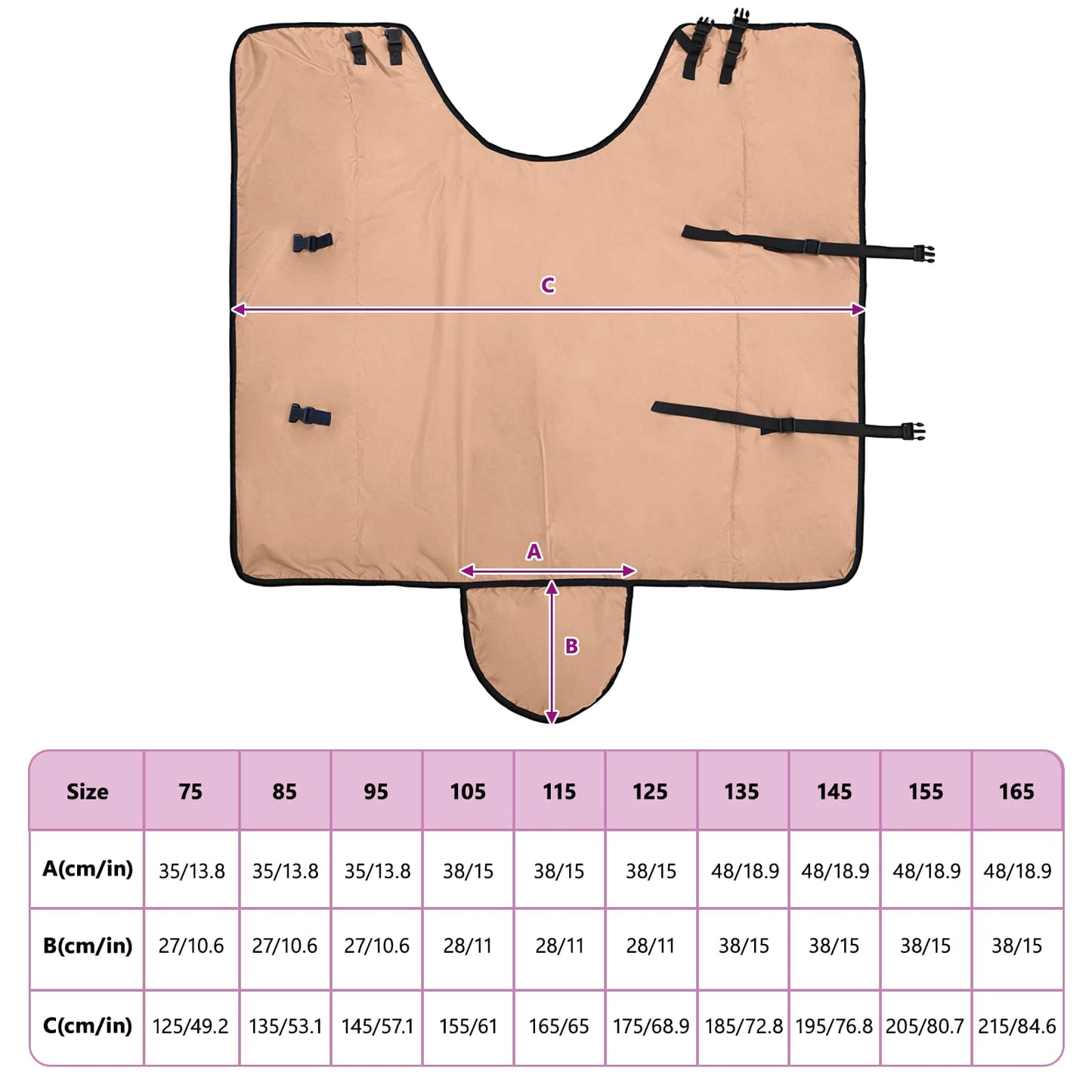 Hestepledd Cappuccino 165 cm Polyester