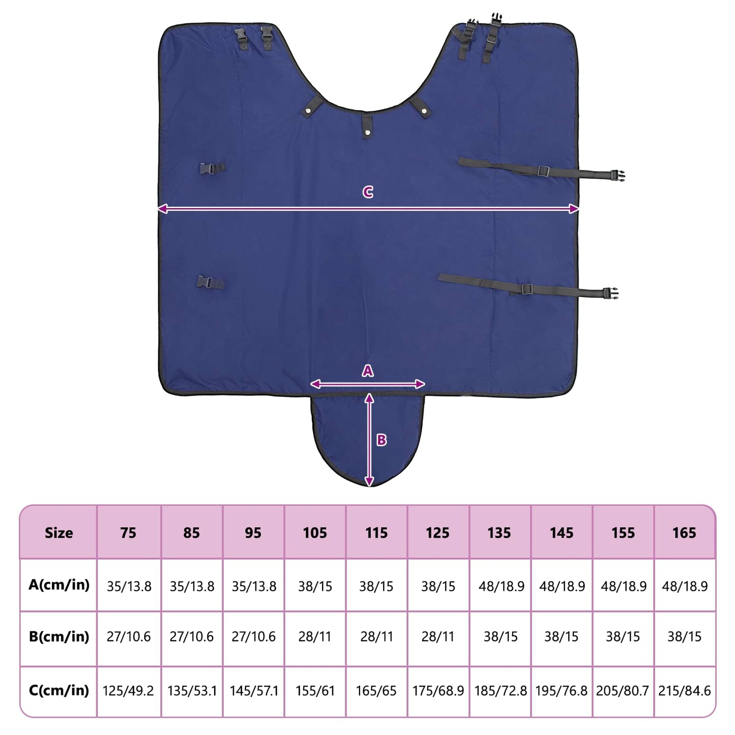 Hestepledd Mørk Grønn og Svart 105 cm Polyester