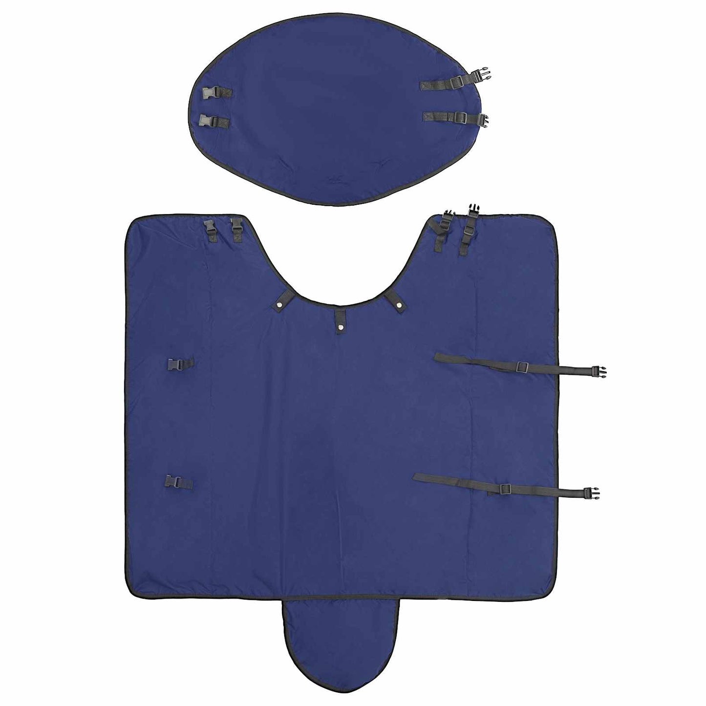 Hestepledd Mørk Grønn og Svart 145 cm Polyester