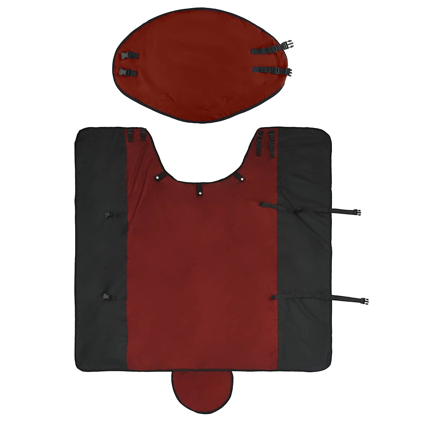 Hestepledd Mørk Grønn og Svart 165 cm Polyester