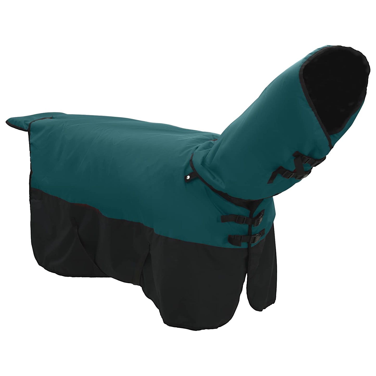 Hestepledd Mørk Grønn og Svart 115 cm Polyester