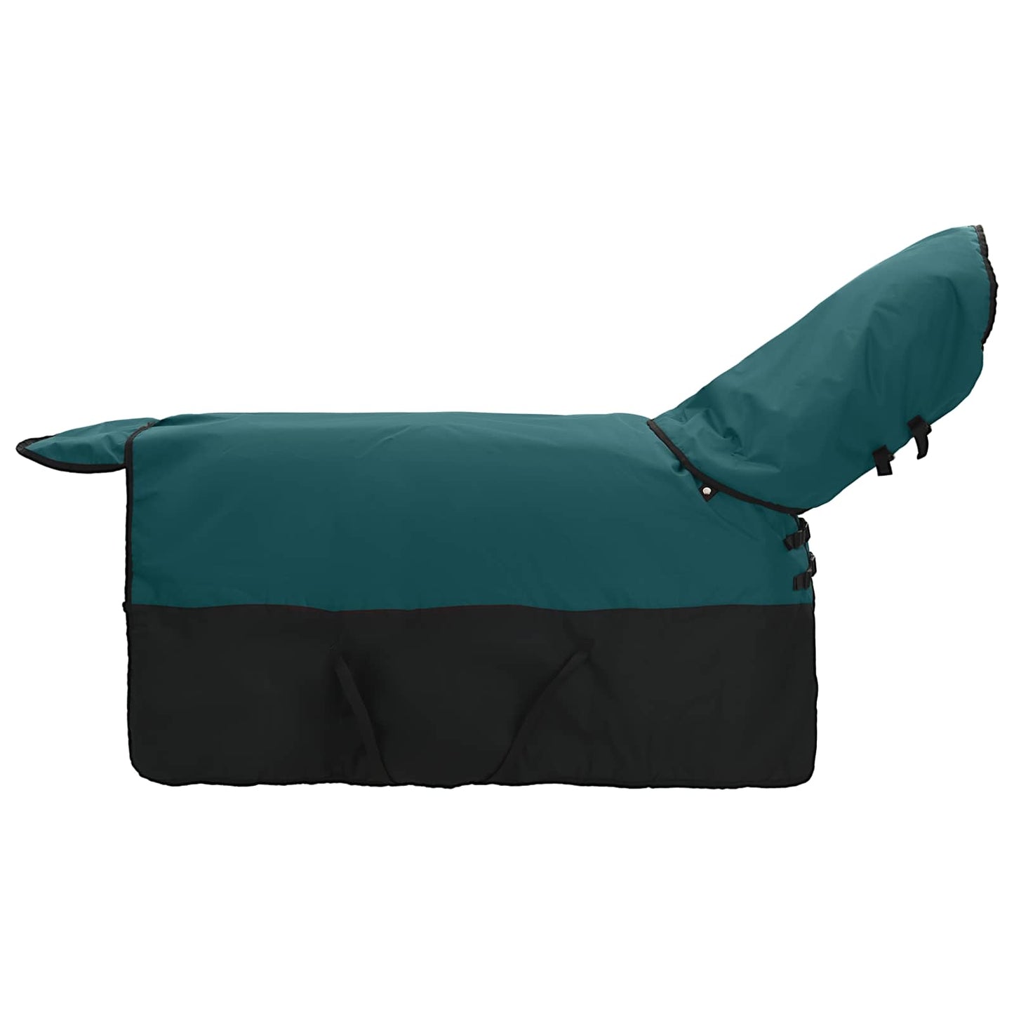 Hestepledd Mørk Grønn og Svart 135 cm Polyester