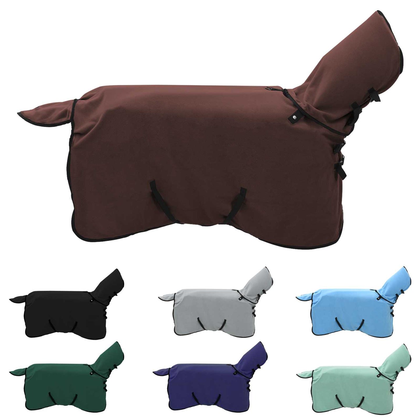Hestepledd Helt mørk brun 75 cm Polyester