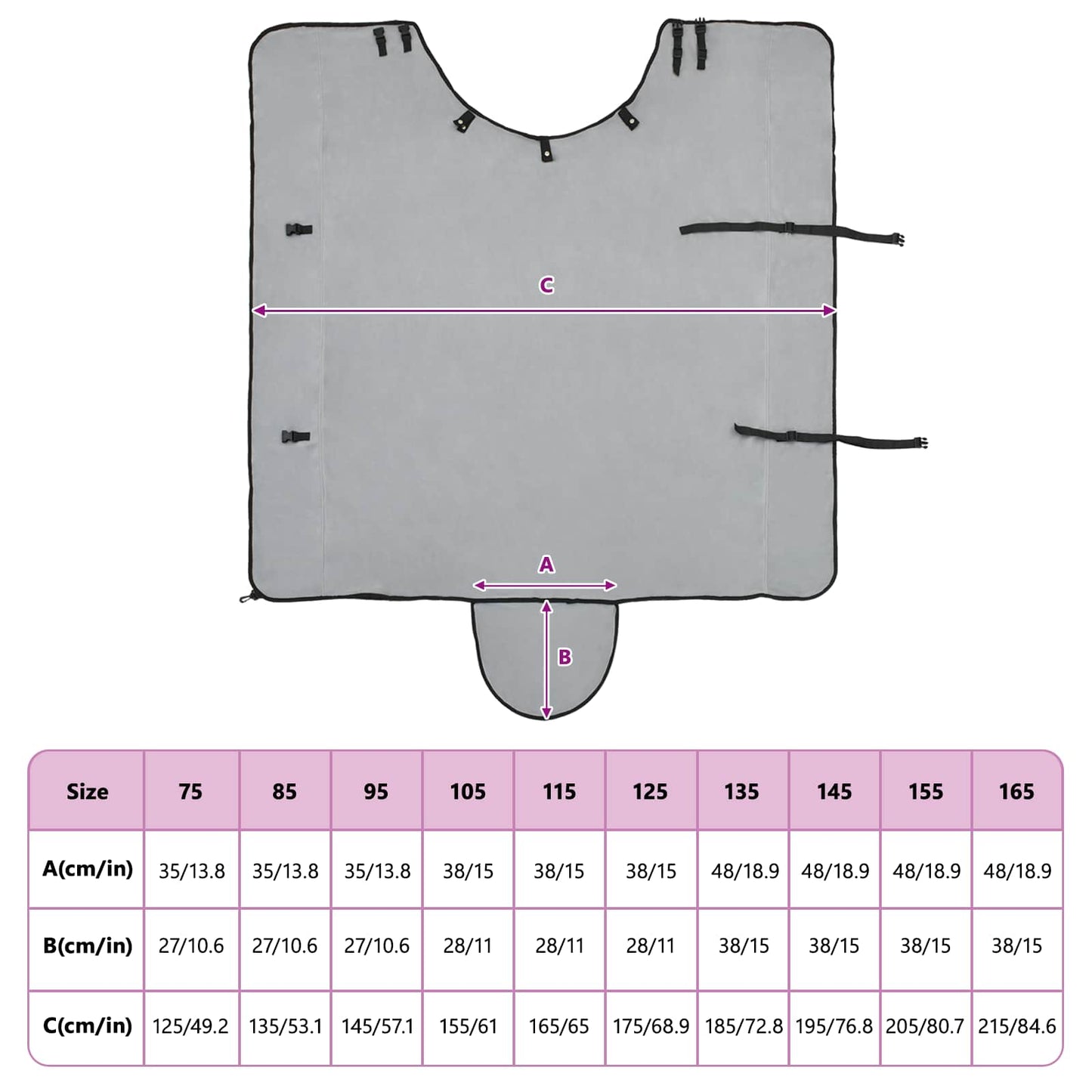 Hestepledd Full lys grå og rosa 135 cm Polyester