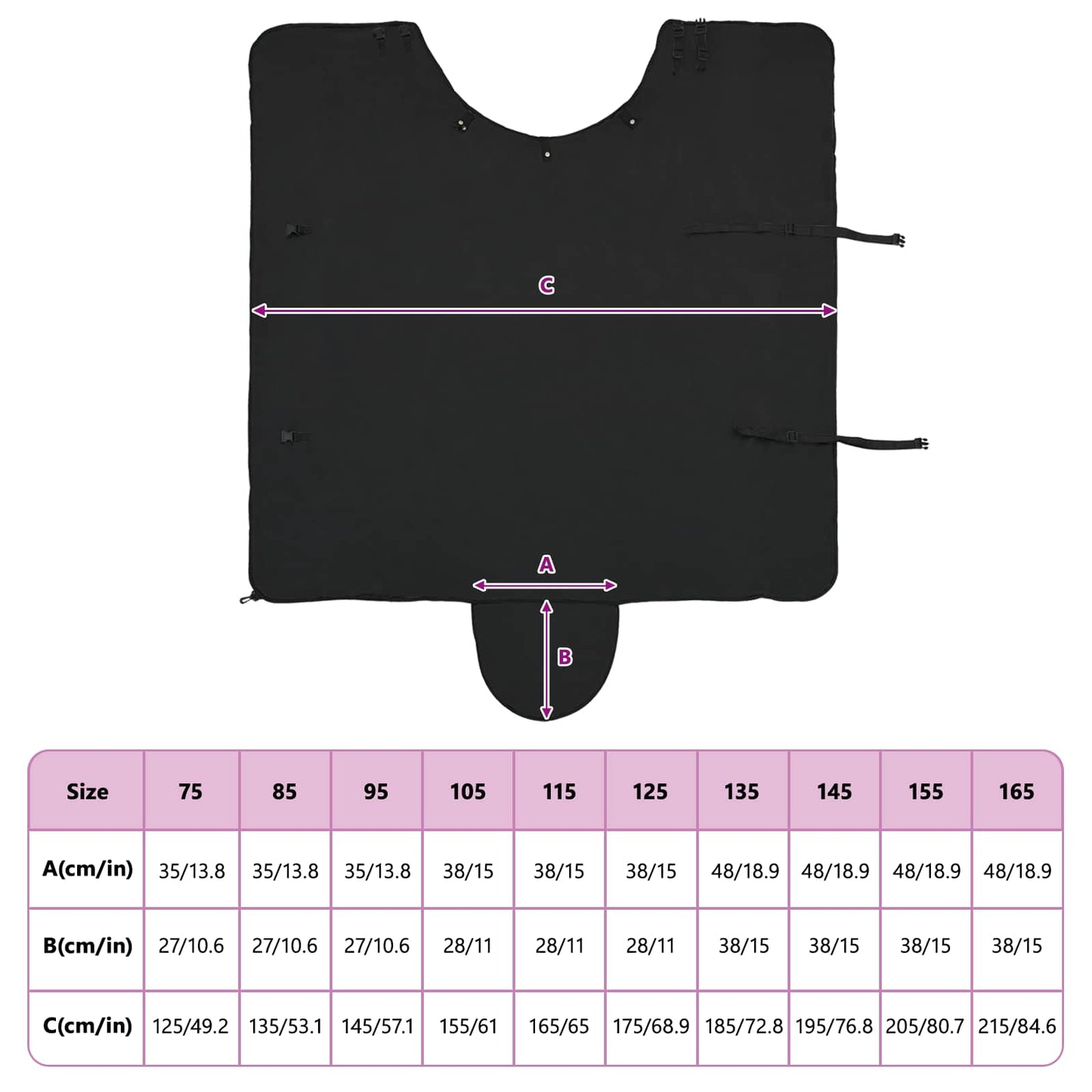 Hestepledd Svart 85 cm Polyester