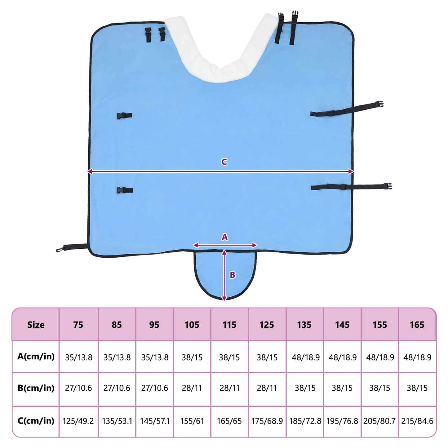 Hestepledd Full aqua 115 cm Polar fleece