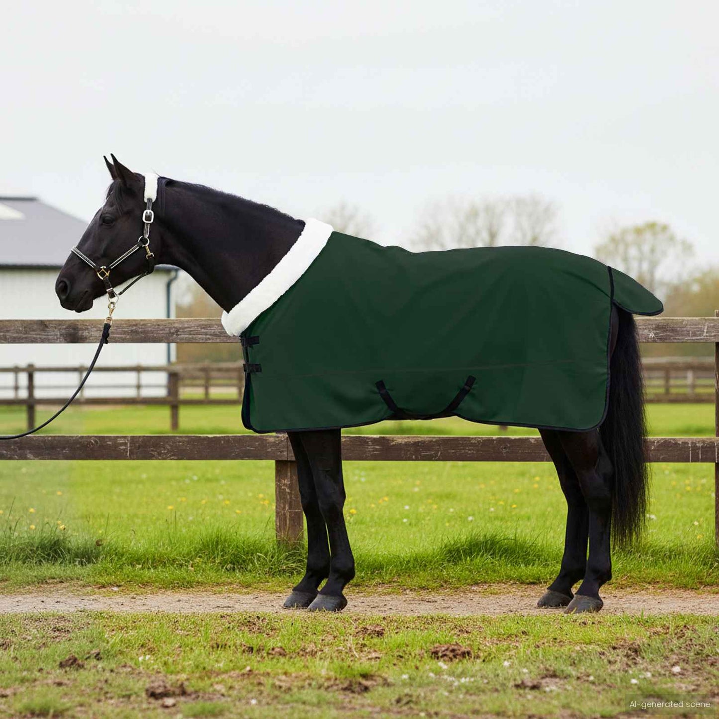 Hestepledd Kraftig mørk grønn 155 cm Polar fleece