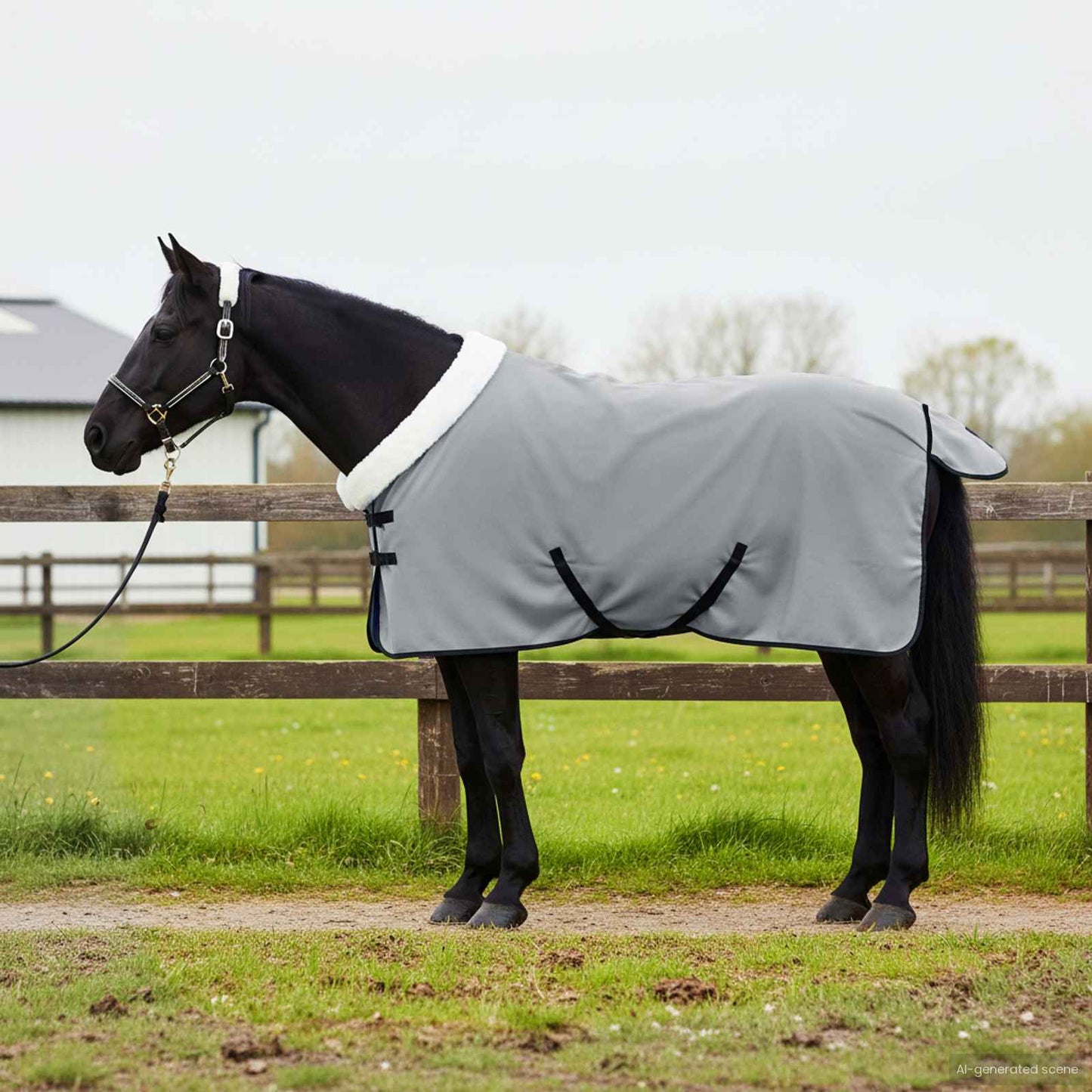Hestepledd Hel lys grå 75 cm Polar fleece