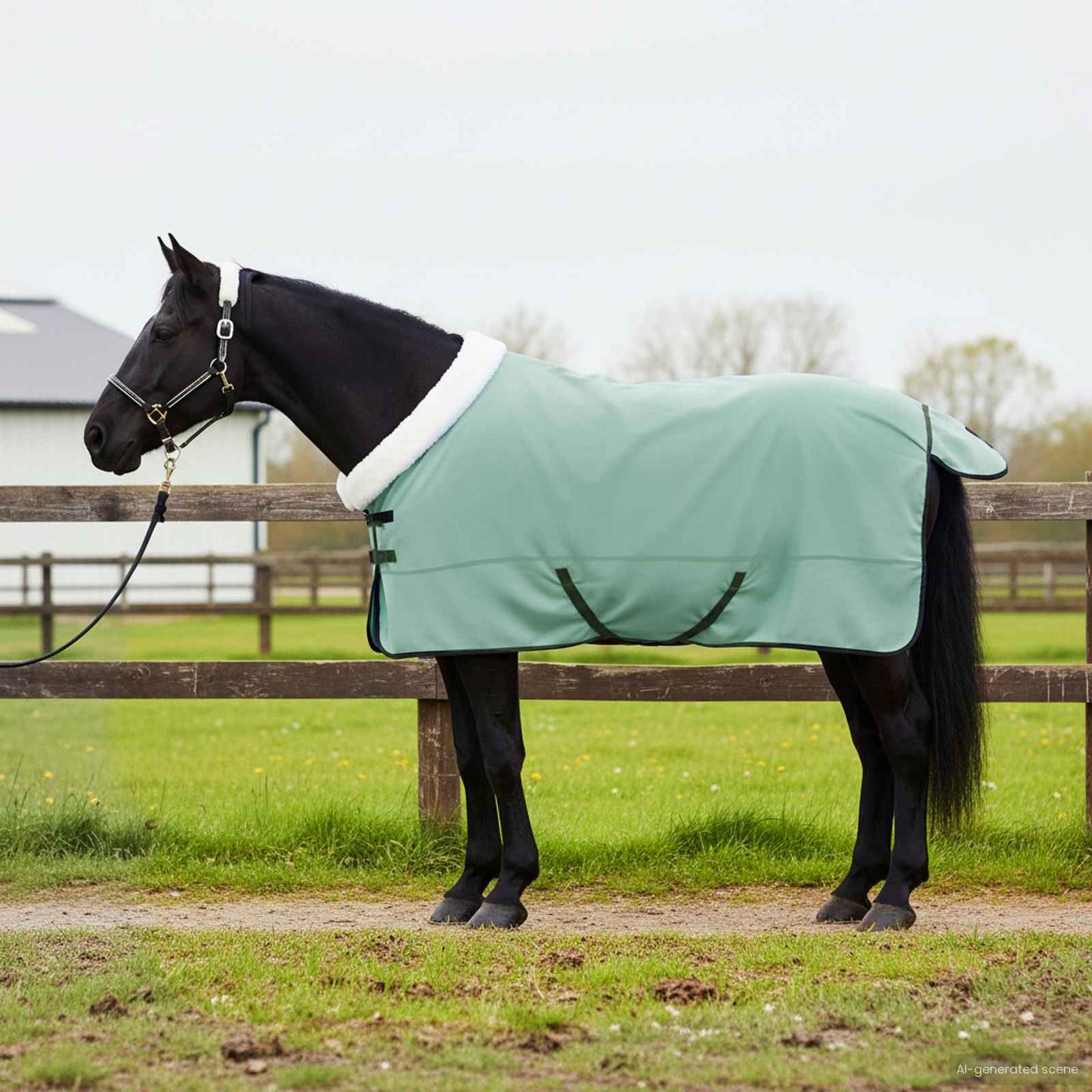 Hestepledd Kraftig mørk grønn 155 cm Polar fleece