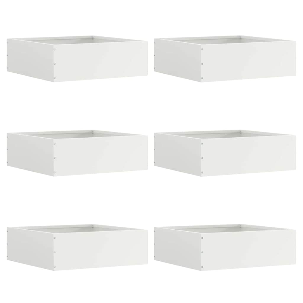 Gjerdekant 6 pcs Hvit 40 x 40 x 13 cm Stål