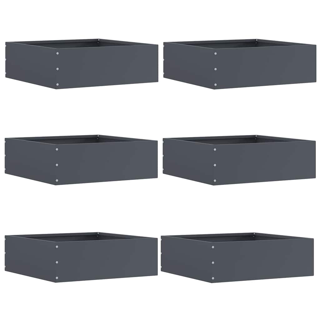 Gjerdekant 6 pcs Antrasitt 40 x 40 x 13 cm Stål