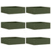 Gjerdekant 6 pcs Olivengrønn 40 x 40 x 13 cm Stål