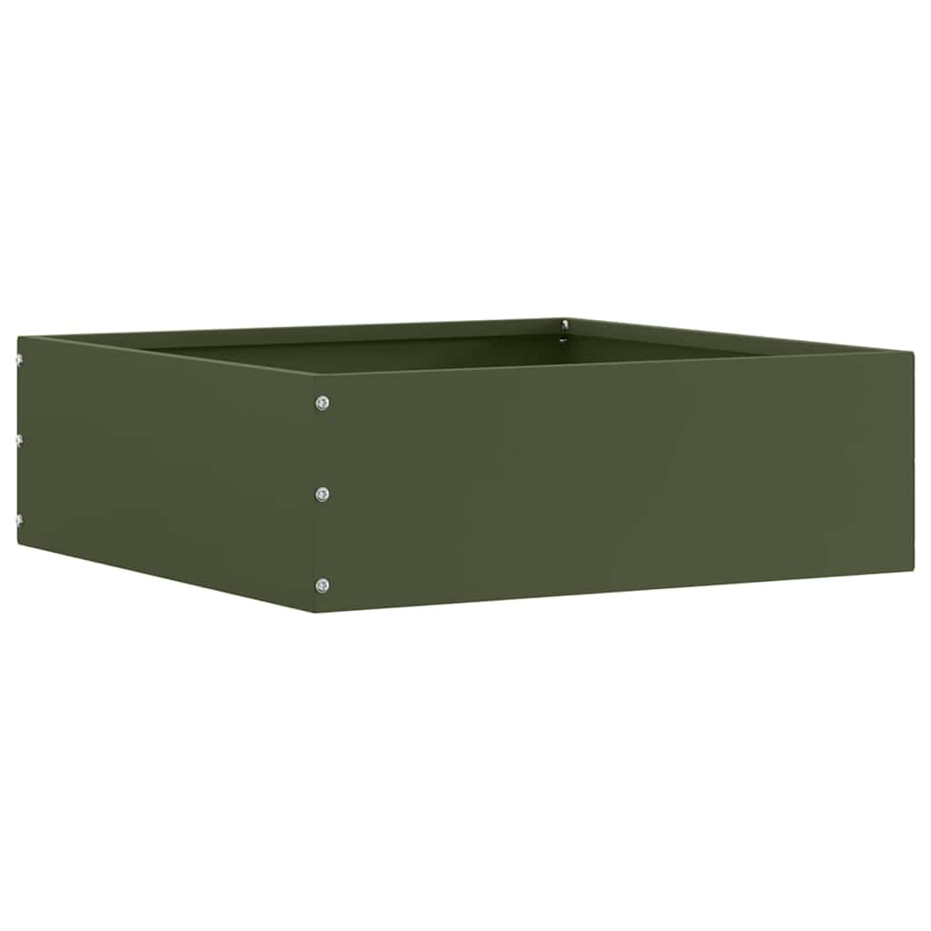 Gjerdekant 6 pcs Olivengrønn 40 x 40 x 13 cm Stål