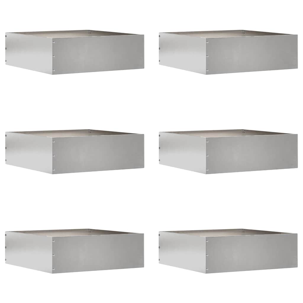 Gjerdekant 6 pcs sølv 40 x 40 x 13 cm Rustfritt Stål