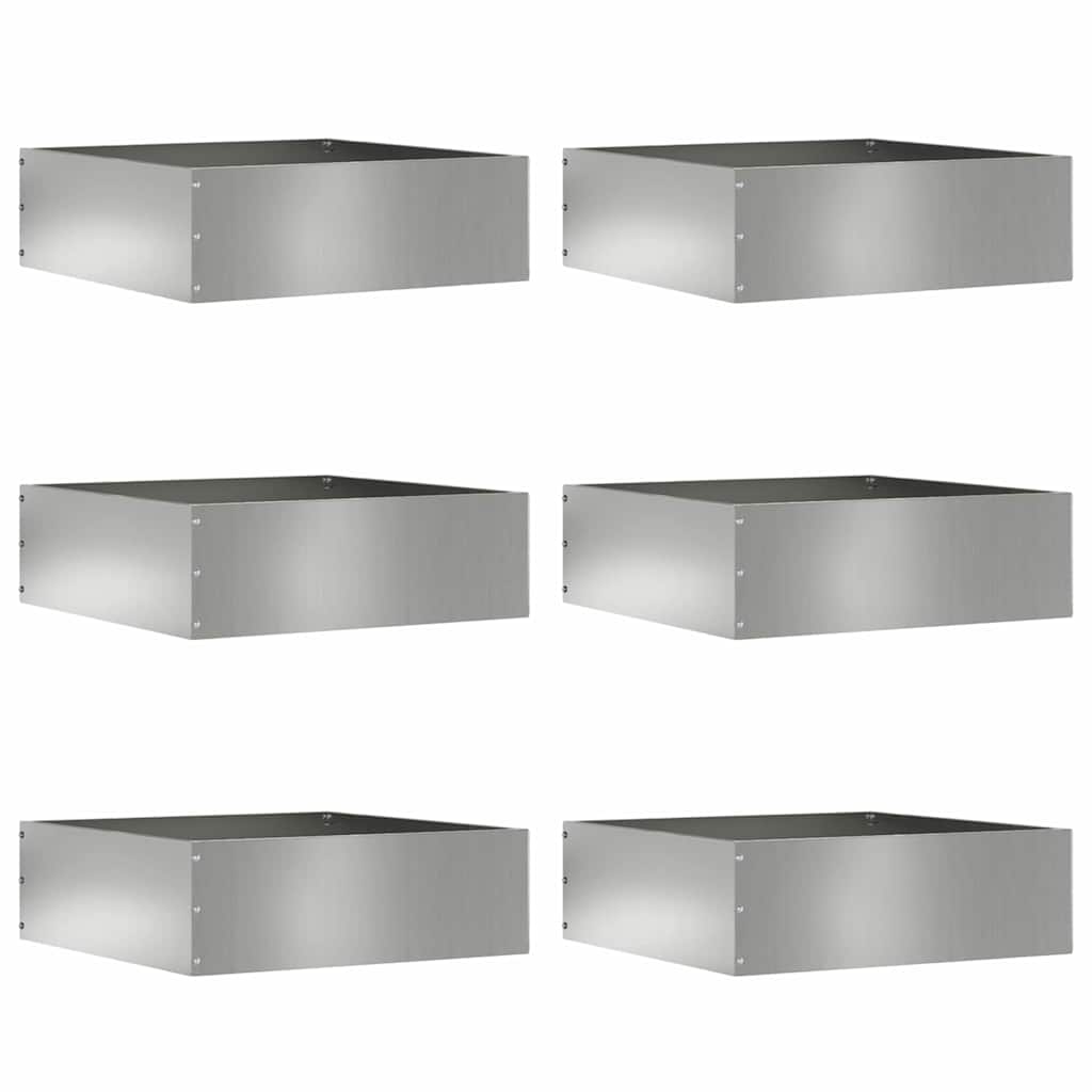 Gjerdekant 6 pcs sølv 40 x 40 x 13 cm Galvanisert Stål