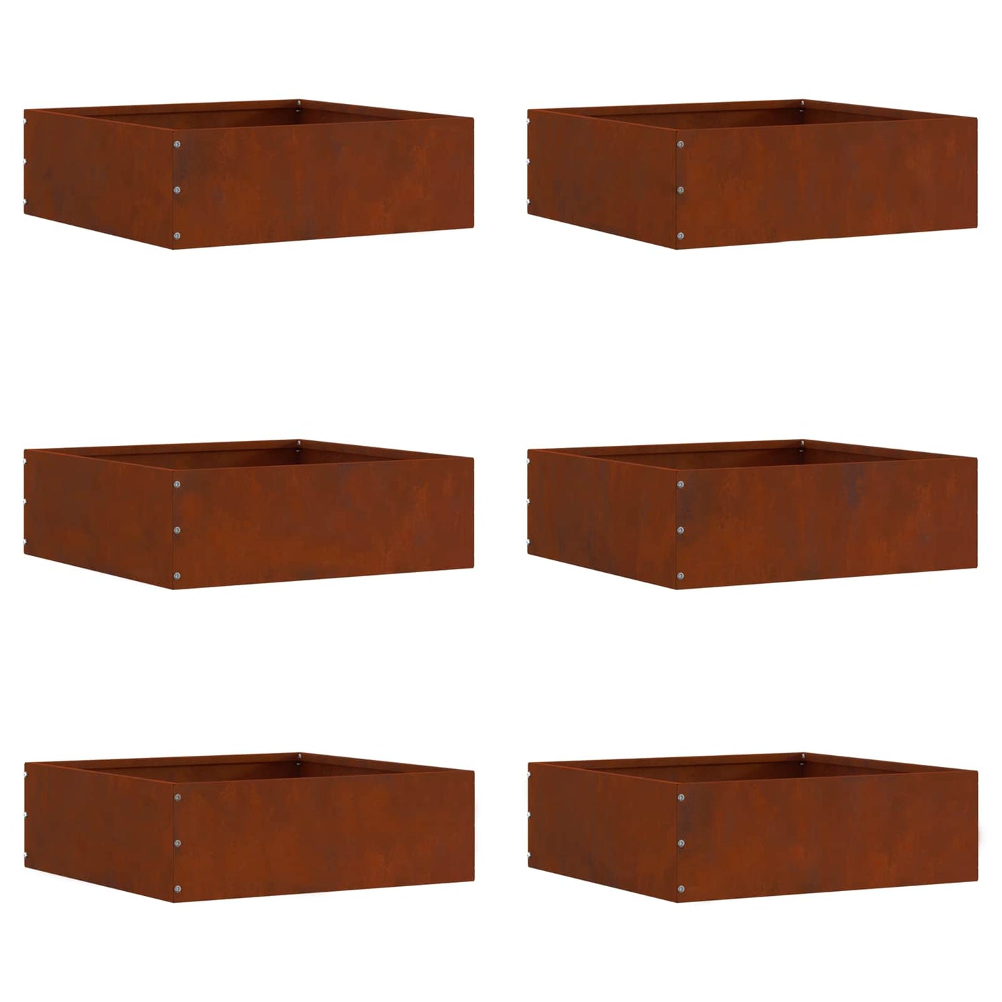 Gjerdekant 6 pcs Rusten 40 x 40 x 13 cm Cortenstål