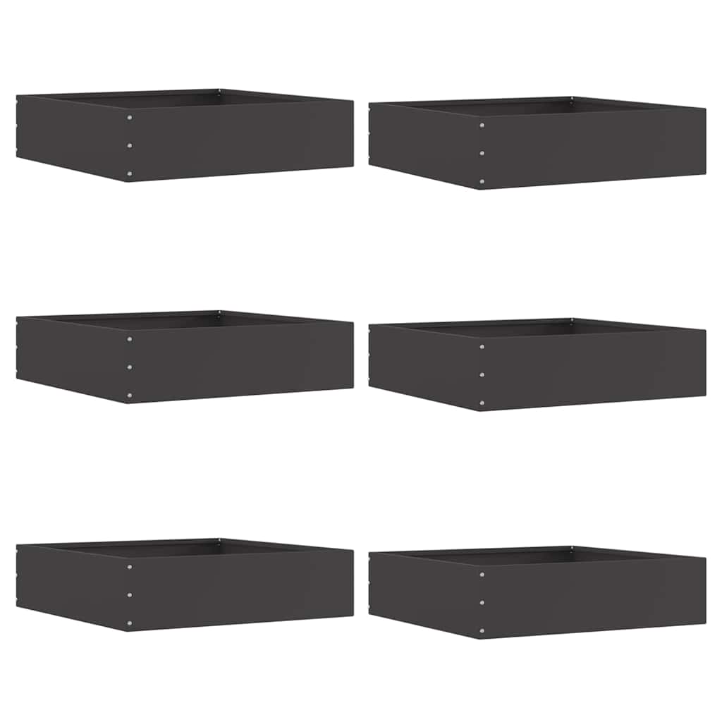 Gjerdekant 6 pcs Svart 50 x 50 x 13 cm Stål