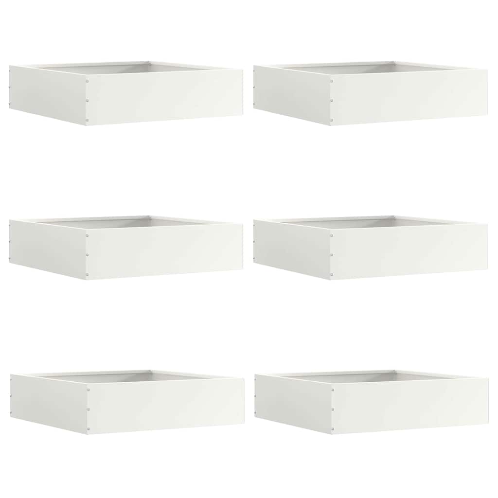 Gjerdekant 6 pcs Hvit 50 x 50 x 13 cm Stål