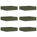 Gjerdekant 6 pcs Olivengrønn 50 x 50 x 13 cm Stål