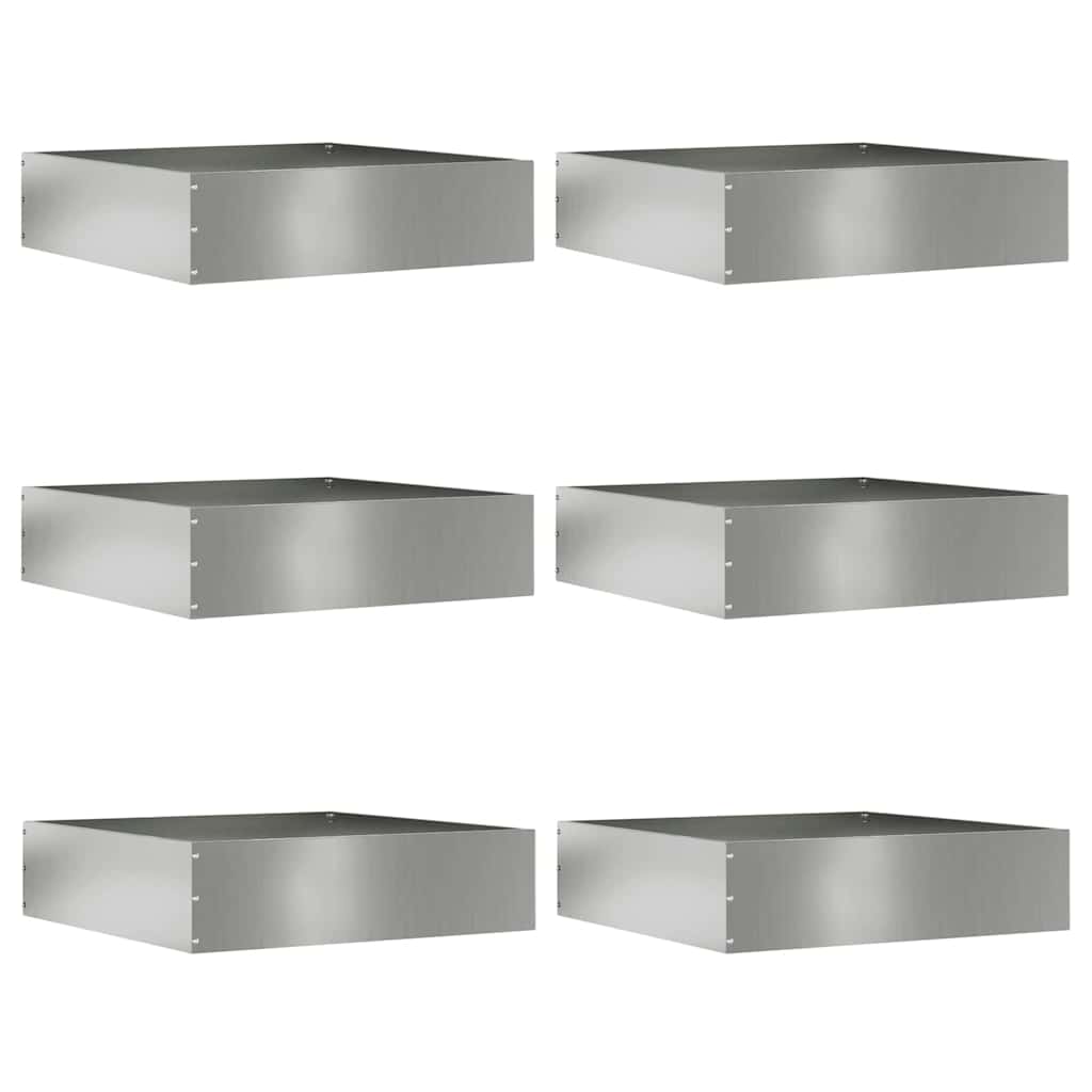 Gjerdekant 6 pcs sølv 50 x 50 x 13 cm Galvanisert Stål