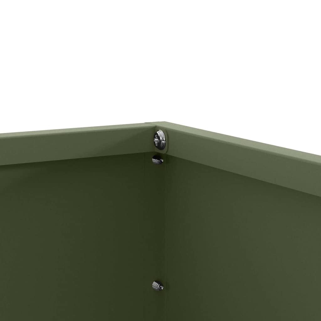 Gjerdekant 6 pcs Olivengrønn 60 x 60 x 13 cm Stål