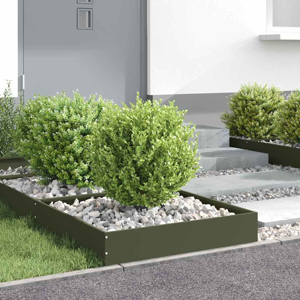 Gjerdekant 6 pcs Olivengrønn 60 x 60 x 13 cm Stål
