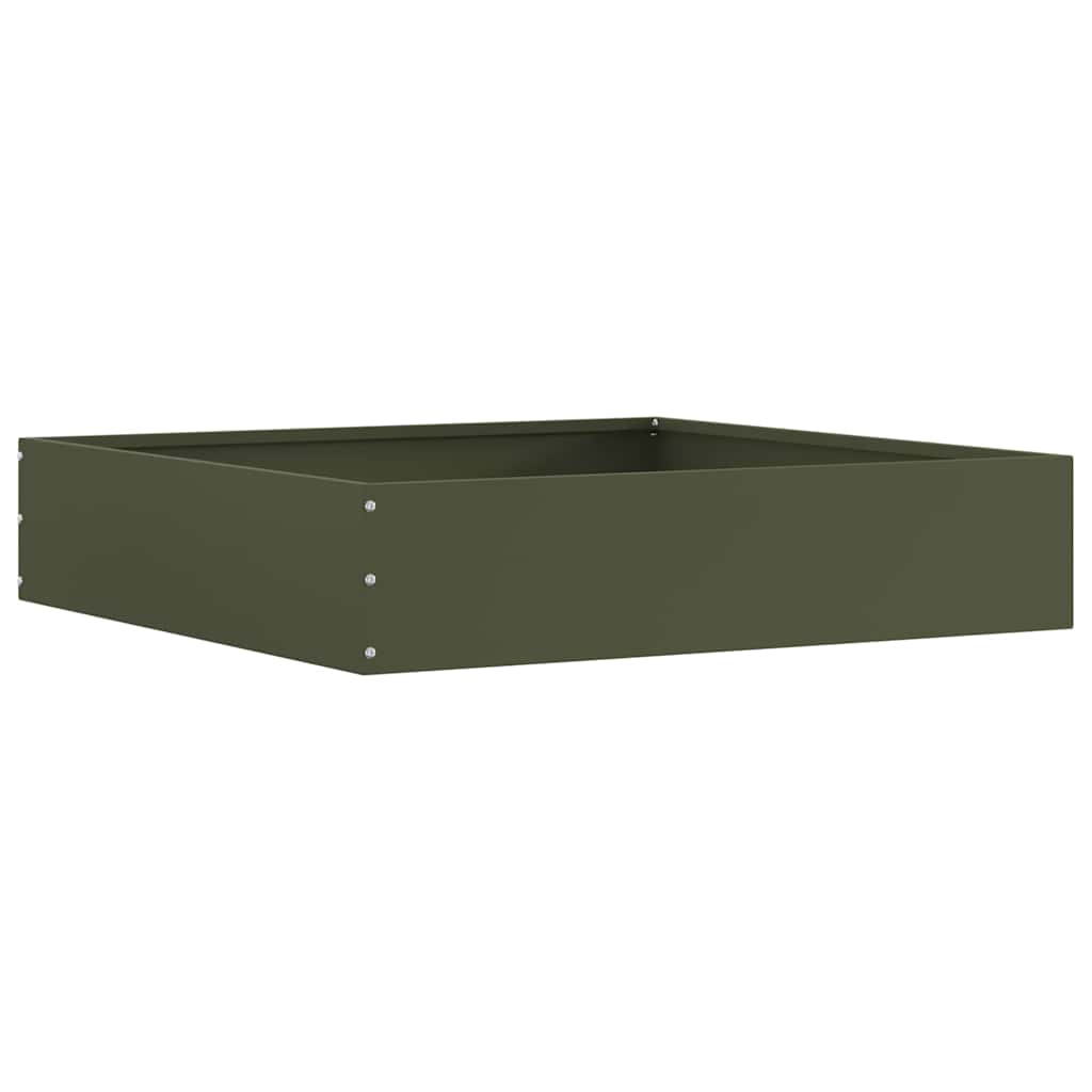 Gjerdekant 6 pcs Olivengrønn 60 x 60 x 13 cm Stål