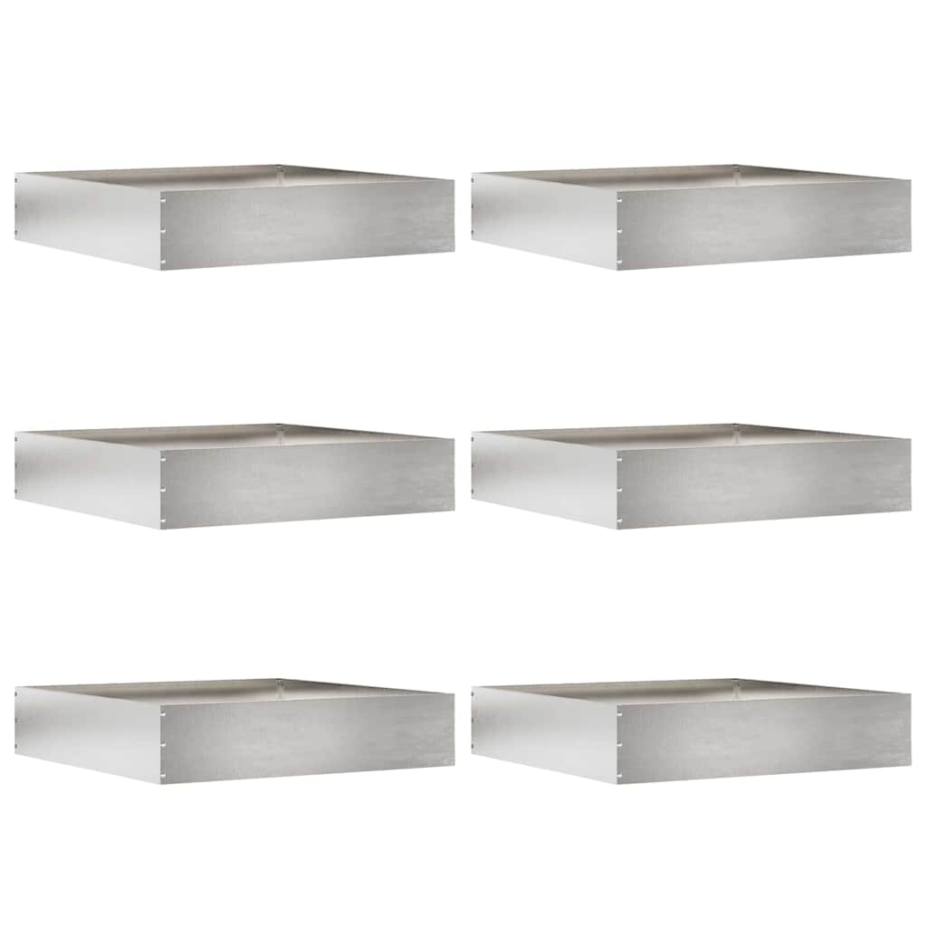Gjerdekant 6 pcs sølv 60 x 60 x 13 cm Rustfritt Stål