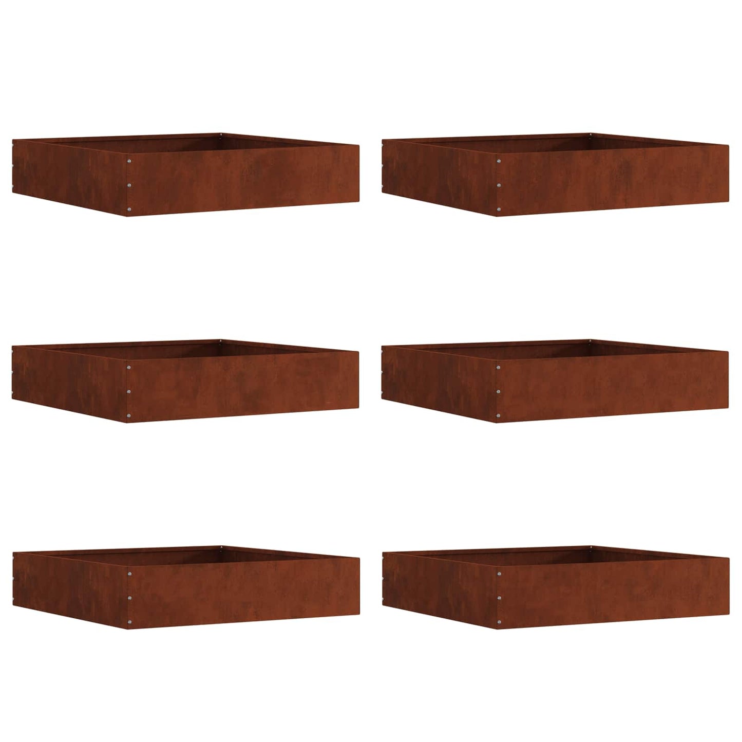 Gjerdekant 6 pcs Rusten 60 x 60 x 13 cm Cortenstål