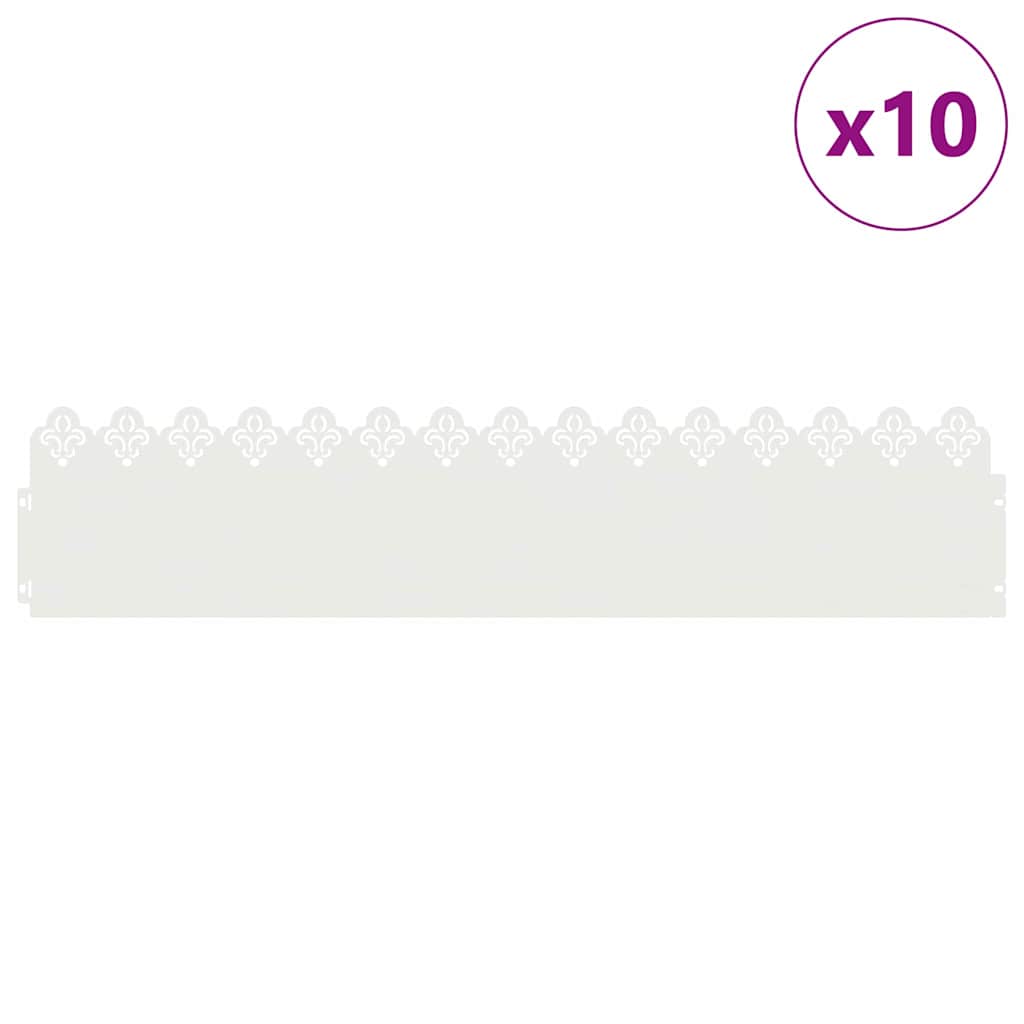 Plenkanter 10 pcs Hvit 103 x 0,05 x 22 cm Stål