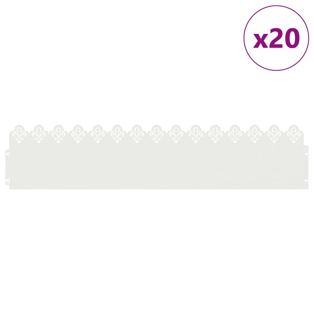 Plenkanter 20 pcs Hvit 103 x 0,05 x 22 cm Stål